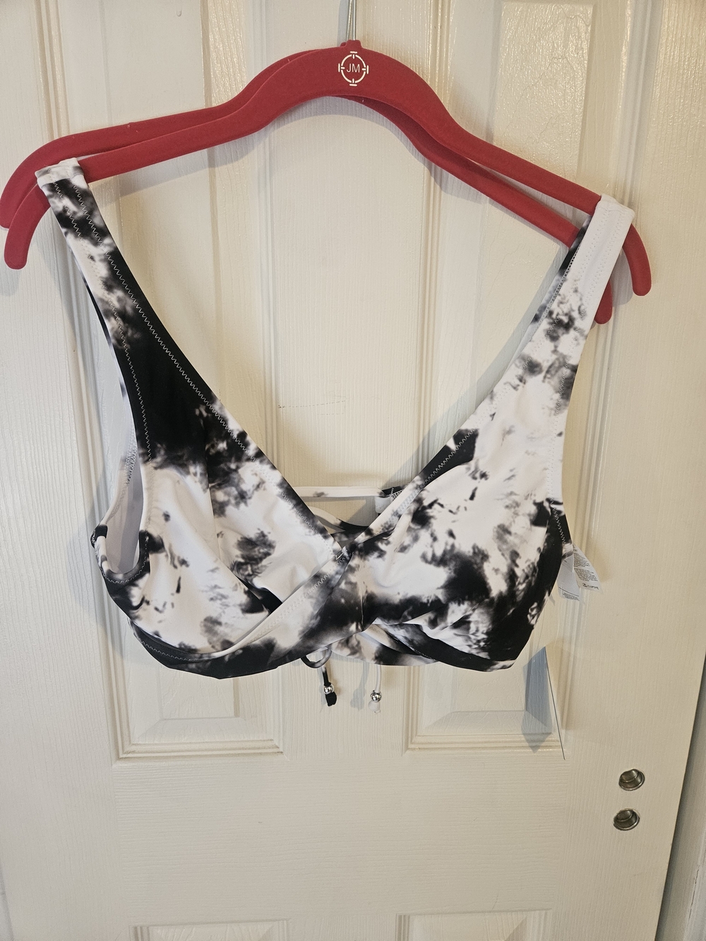 Cupshe Black And White  Tiedye Swimwear Top NWT, XL